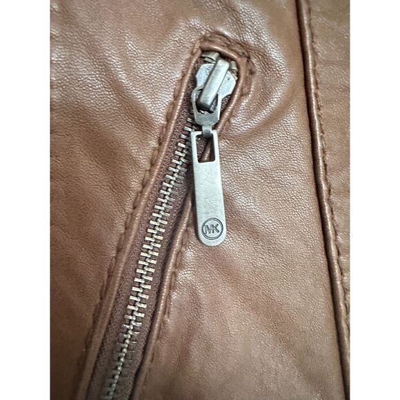 Michael Kors Leather Moto Jacket Size S Buttery Soft - Picture 8 of 10